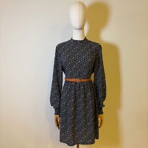 Jacqueline de Yong Floral Mock Neck Midi Dress Size 38 (M)